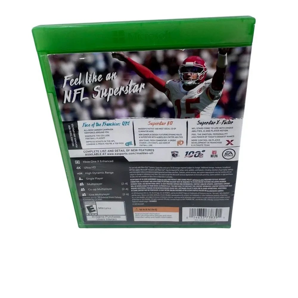 John Madden NFL 20 - Microsoft Xbox One - Football Video Game Patrick Mahomes